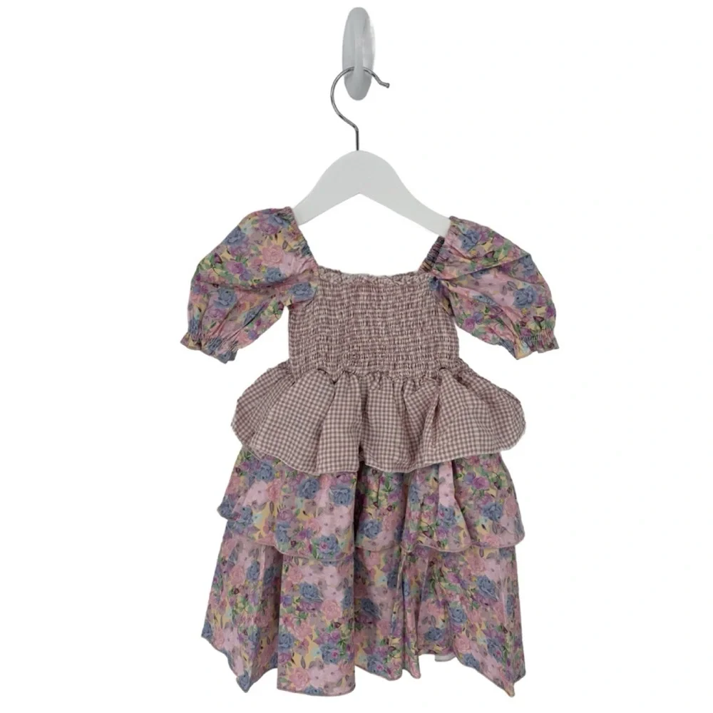For Love & Lemons | Little Lemons Floral Puff‎ Sleeve Dress 2T $80